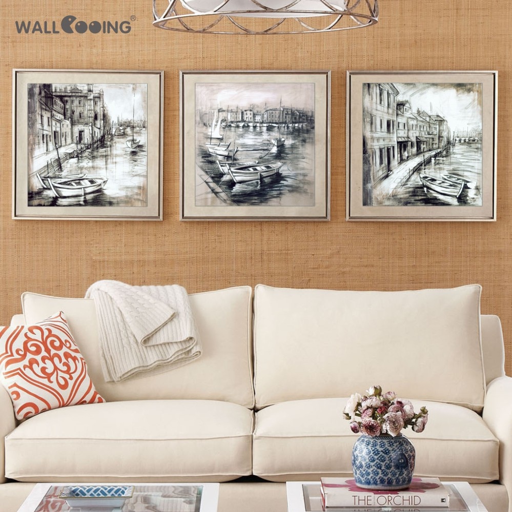 3-panals-canvas-painting-art-paint-Black-and-white-sketch-sea-Bay-landscape-modern-wall-art.jpg