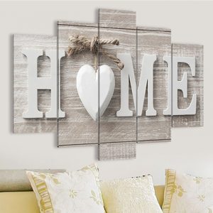 5 set Warm HOME Letter Frameless Poster Canvas Painting Living Room Bedroom Sofa Hanging  Abstract The Wall Painting
