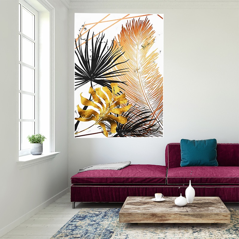 50-70cm-Abstract-Golden-Plants-Leaves-Pattern-Picture-Wall-Poster-Modern-Style-Art-Canvas-Painting-Living-2.jpg
