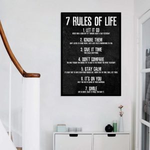 7 Rules of Life Watch Your Thoughts Motivational Prints Home Decor Canvas Painting Wall Art Picture For Living Room Poster