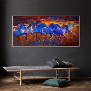 Canvas Paintings Wall Art Painting Animal Picture Running Horses For Living Room Home Decor No Frame