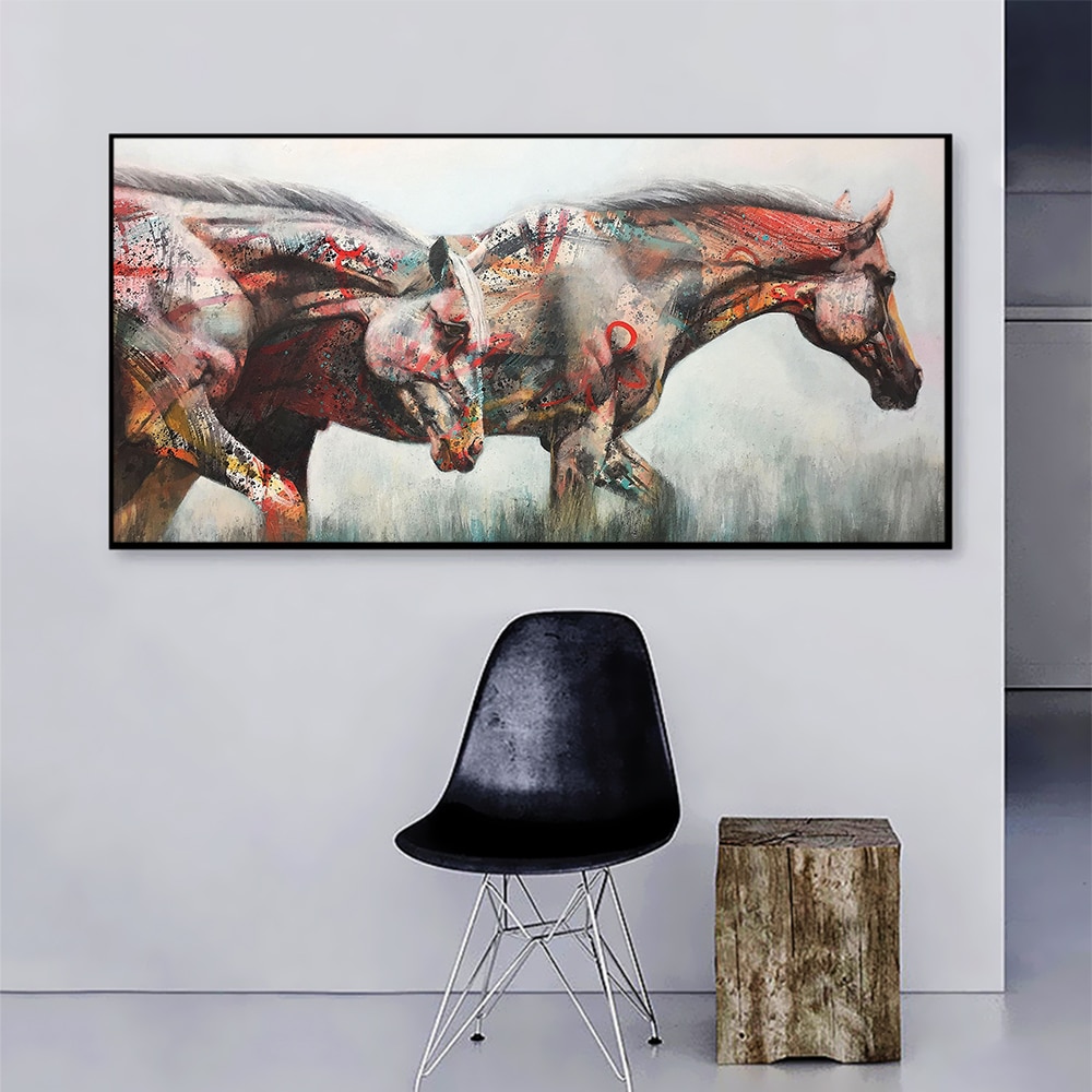 AAVV-Poster-Wall-Art-Painting-Canvas-Print-Animal-Picture-For-Living-Room-Two-Horses-Home-Decor-1.jpg
