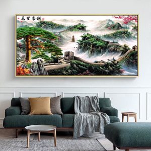 Abstract Art Chinese Great Wall Landscape Canvas Paintings Posters Prints Wall Art Picture for Living Room Home Decor (No Frame)