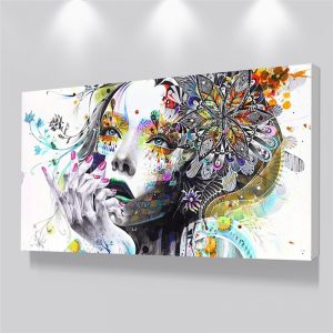 Abstract Beautiful Flower Girl Poster Canvas Painting Wall Art Posters Print Pictures Cuadros for Bedroom Home Decor Unframed