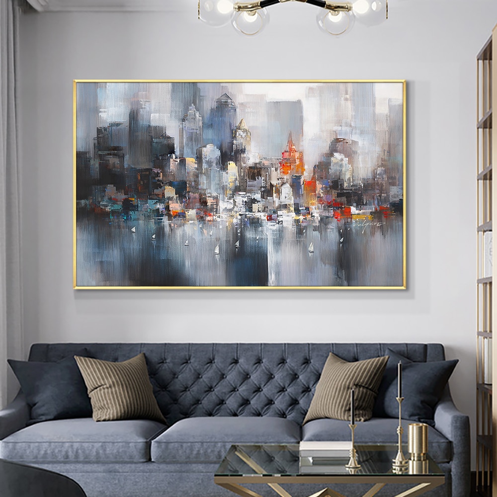 Abstract-Big-City-Buildings-100-Hand-Painted-Oil-Painting-On-Canvas-Handmade-Wall-Art-Pictures-For-4.jpg