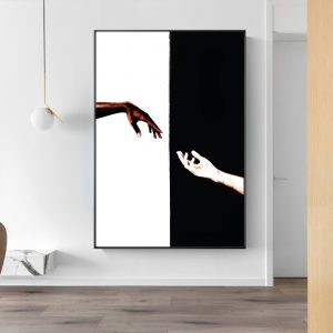Abstract Black And White Hand In Hand Art Posters And Prints Wall Art Picture On Canvas Painting For Home Decor Living Room