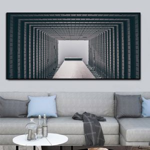 Abstract Black And White Tone Geometric Promenade Wall Art Canvas Painting Print Poster Picture Modern Popular Home Decoration