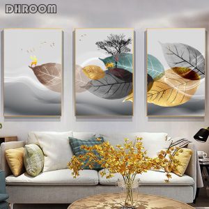 Abstract Black and White Plant Poster Canvas Print Leaves Wall Art Picture Modern Minimalist Living Room Decorative Painting