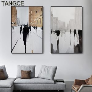 Abstract British Posters Prints Modern Canvas Art Ins Wall Art Pictures for Living Room Home Decor Nordic Black White Painting