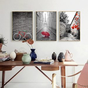 Abstract European Retro Black And White Architectural Landscape Was All A Dream Canvas Painting Art Painting Pictures Decoration