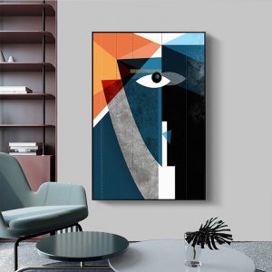 Abstract Geometric Face Modular Canvas Painting on The Wall Posters and Prints Wall Picture for Living Room Home Decoration