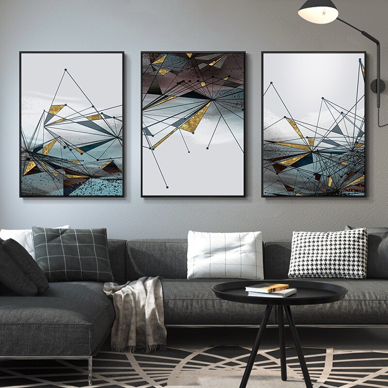 Abstract Geometric Elk Poster Print Home Modern Decor Wall Art Canvas ...