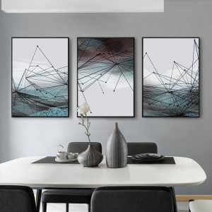 Abstract Geometric figure Industrial technology style modern decorative Canvas Wall Art Poster for office room decor
