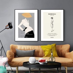 Abstract Geometric patchwork Brief strokes woman modern decorative Picture Canvas Wall Art Poster for room office hotel decor