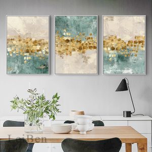 Abstract Golden Coins Poster Canvas Painting Nordic Home Decor Fashion Wall Art Print Picture For Living Room Cuadros Decoration