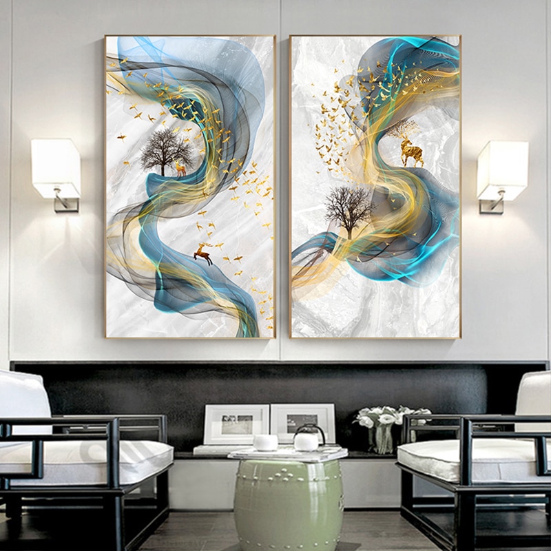 Abstract-Golden-Deer-Canvas-Painting-Posters-And-Prints-Blue-Gold-Quadros-Wall-Art-Modern-Picture-For-1.jpg