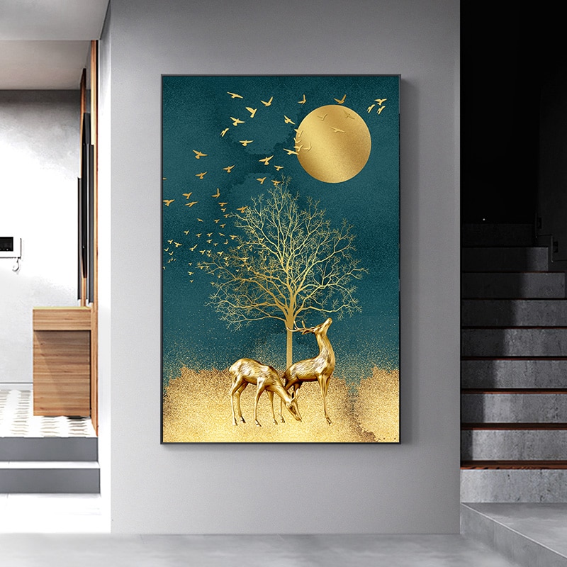 Abstract-Landscape-Art-Blue-Sky-and-Golden-Elk-Canvas-Painting-Wall-Art-Pictures-for-Living-Room-3.jpg