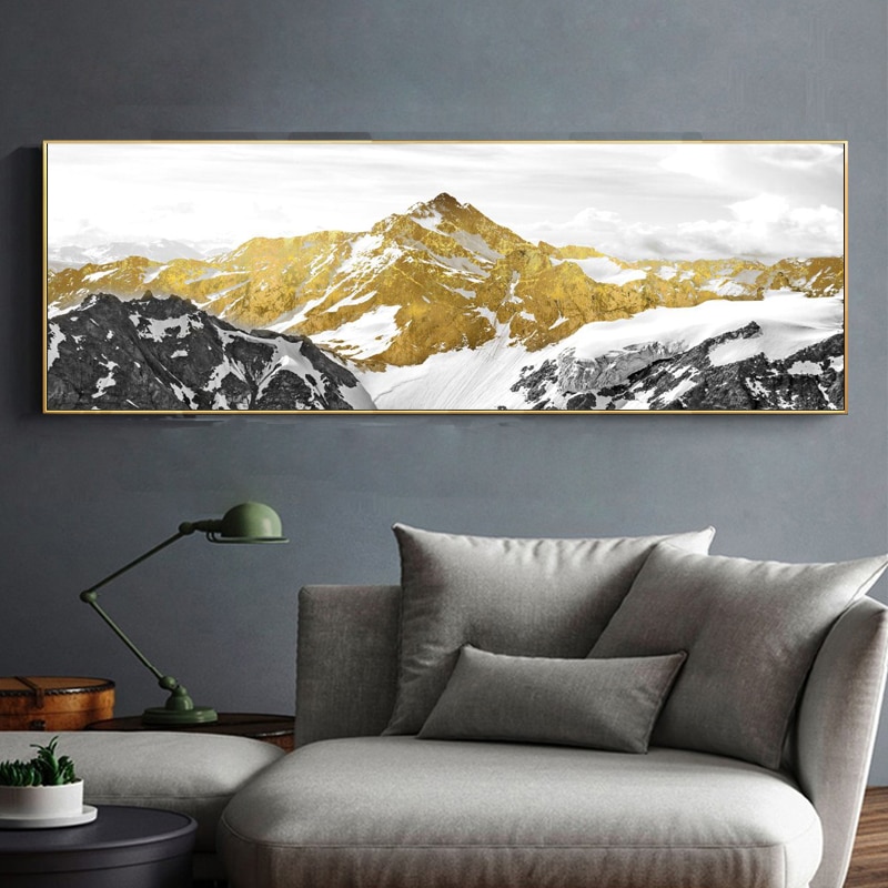 Frameless Canvas Painting Golden Green Giclee Print Abstract Canvas Print Painting Art Print Painting Art Suitable For Living Room Bedroom Wall Art Painting 70x210cm 