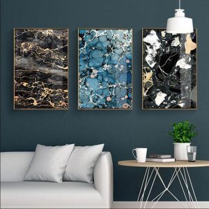 Abstract Marble Texture Canvas Painting Nordic Simple Ripple Pattern Poster Restaurant Bedroom Hotel Wall Art Picture Home Decor