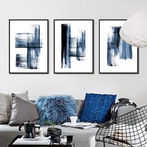 Abstract Modern Minimalist Poster Blue Graffiti Casual Simple Fresh Print Canvas Painting Picture For Living Room Bedroom Decor