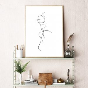 Abstract Naked Woman Continuous One Line Art Drawing Print Black White Minimalist Girl Poster Wall Art Canvas Painting Decor
