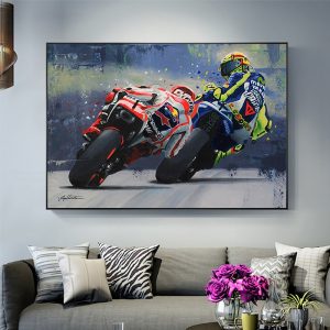 Abstract Oil Prints Poster Motorcycle Canvas Painting Posters Print Cuadros Wall Art Picture for Living Room Home Decoration