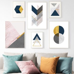 Abstract Prints Poster Geometric Marble Canvas Painting Wall Art Poster Nordic Minimalist Wall Pictures Paintings Home Decor