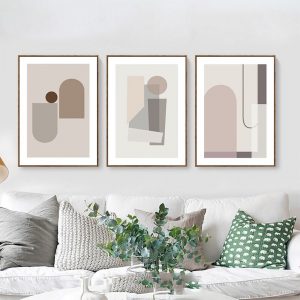 Abstract Scandinavia Geometric Wall Art Canvas Painting Morandi Cold Color Style Posters and Prints for Room House Decor