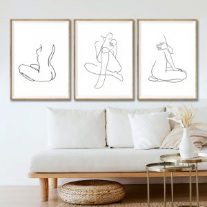 Abstract Sexy Female Nude Line Drawing Canvas Painting Nordic Minimalist Poster Erotic Woman Art Prints Gallery Wall Art Decor