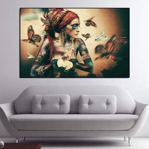 Abstract Wall Art Canvas Painting Priestess Women Portrait Butterfly Nordic Posters and Prints Vintage Picture Room Decor