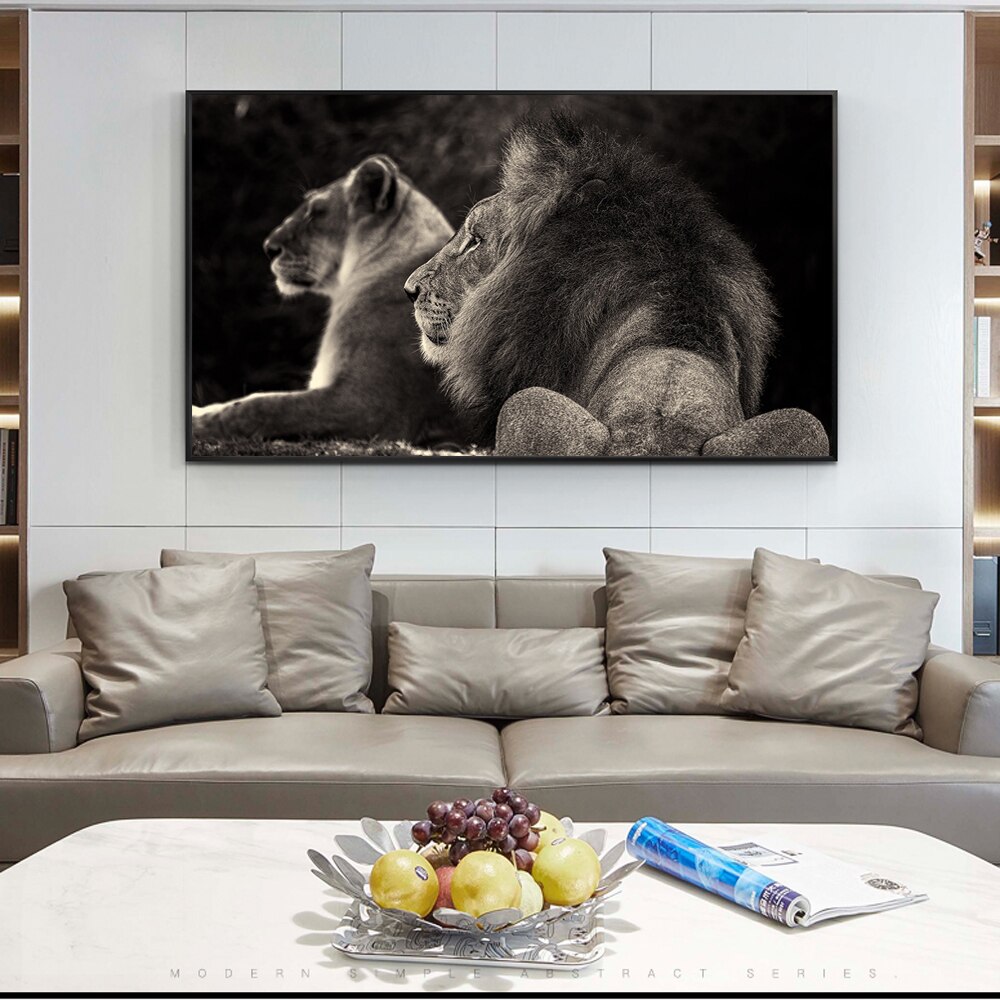 Afrian-Wild-Lions-Family-Canvas-Art-Posters-And-Prints-Black-And-White-Animals-Canvas-Paintings-On-1.jpg