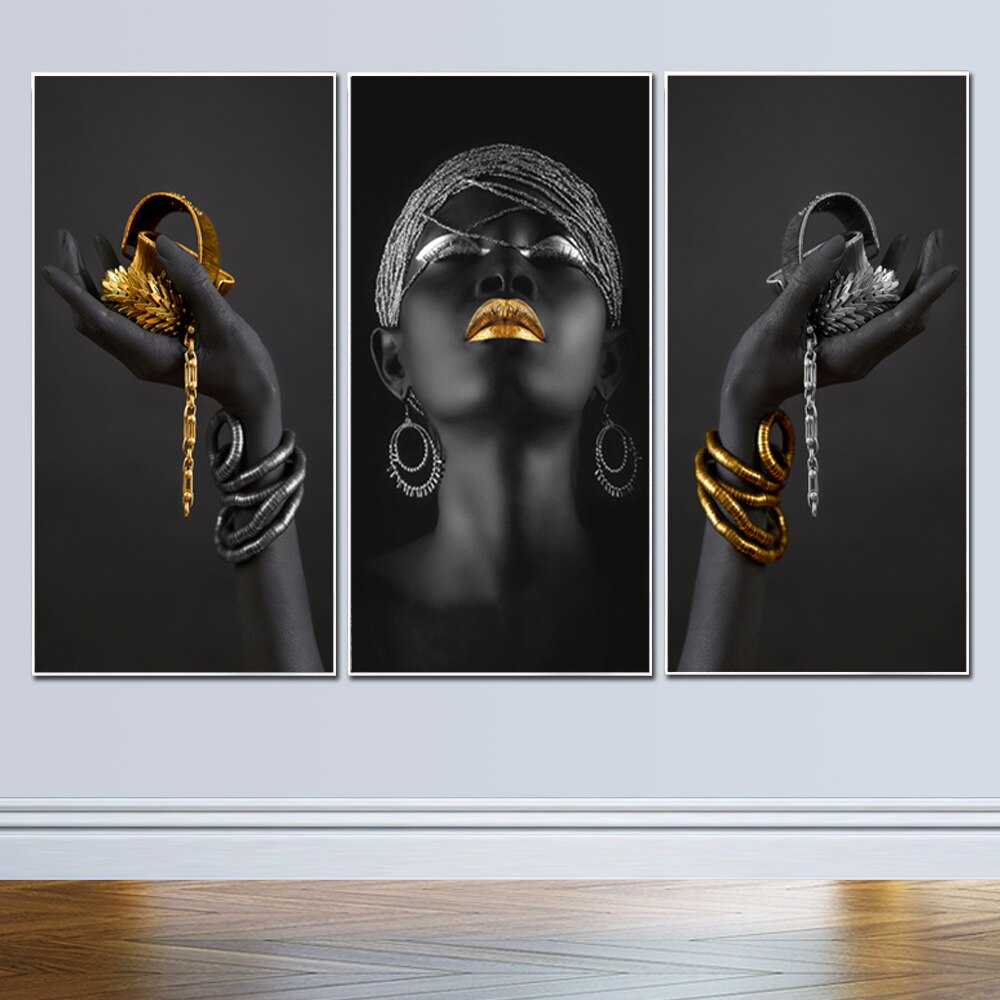 African-Art-Black-Woman-With-Golden-Jewellery-Wall-Painting-Posters-And-Prints-Wall-Art-Canvas-Picture-1.jpg