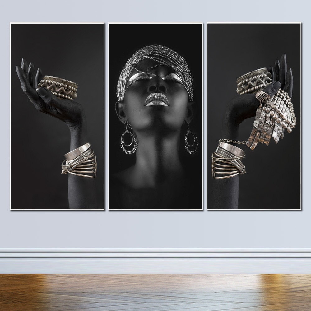 African-Art-Black-Woman-With-Golden-Jewellery-Wall-Painting-Posters-And-Prints-Wall-Art-Canvas-Picture-2.jpg