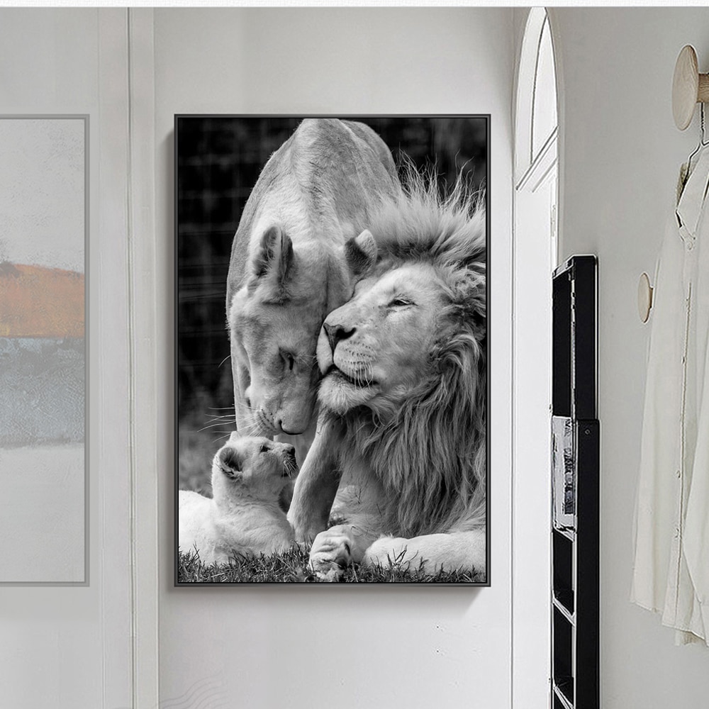 African-Lions-Family-Black-And-White-Canvas-Art-Posters-And-Prints-Animals-Canvas-Paintings-On-the-2.jpg