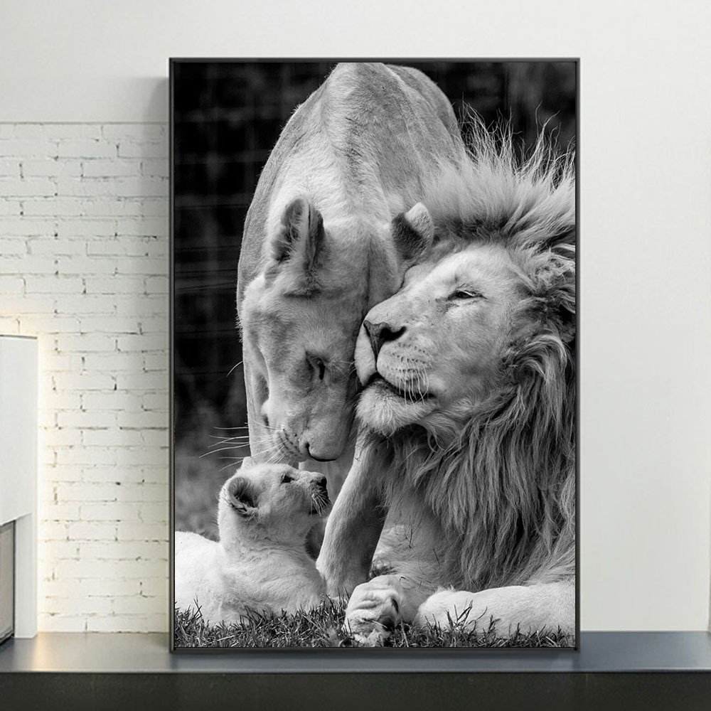 African-Lions-Family-Black-And-White-Canvas-Art-Posters-And-Prints-Animals-Canvas-Paintings-On-the.jpg