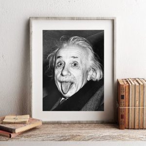 Albert Einstein Black White Photo Poster Prints Tongue Einstein Funny Canvas Painting Office Wall Art Picture Home Room Decor