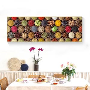 All kinds of Neat spices Kitchen Canvas Painting Cuadros Scandinavian Posters and Prints Wall Art Food Picture Living Room