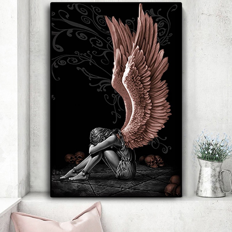 Angels-And-Demons-Canvas-Painting-Gray-Character-wings-Skull-Posters-and-Prints-Cuadros-Wall-Art-Picture-1.jpg