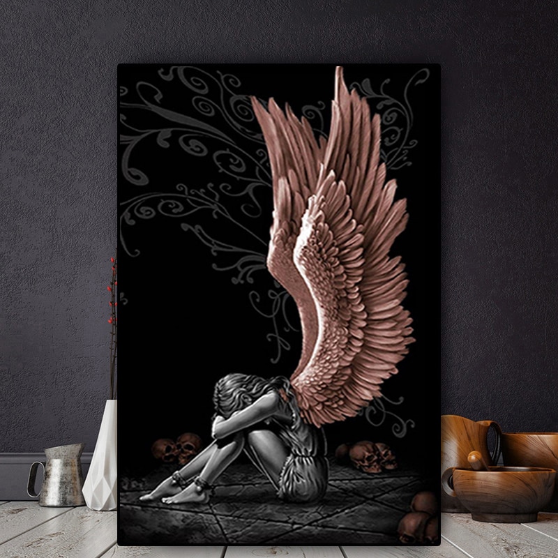 Angels-And-Demons-Canvas-Painting-Gray-Character-wings-Skull-Posters-and-Prints-Cuadros-Wall-Art-Picture-2.jpg
