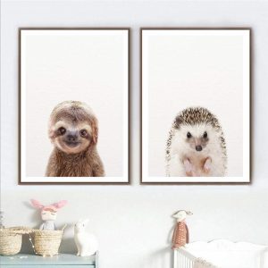 Animal art poster wall art painting painting wall picture home decoration sloth Hedgehog Art Decor Kids Room canvas painting 279