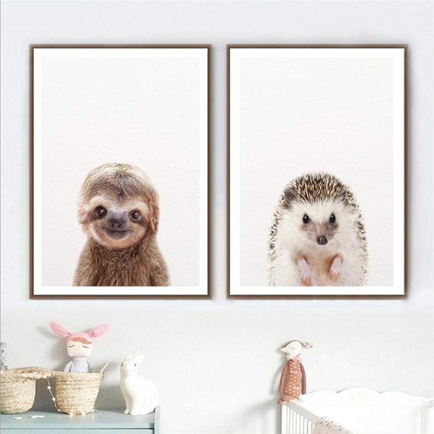 Animal-art-poster-wall-art-painting-painting-wall-picture-home-decoration-sloth-Hedgehog-Art-Decor-Kids.jpg