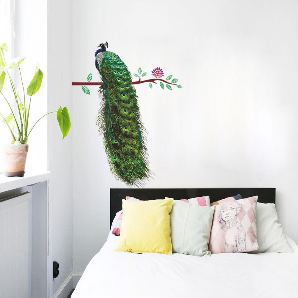 Animals-Peacock-On-Branch-Feathers-Wall-Stickers-3D-Vivid-Wall-Decals-Home-Decor-Art-Decal-Poster-2.jpg