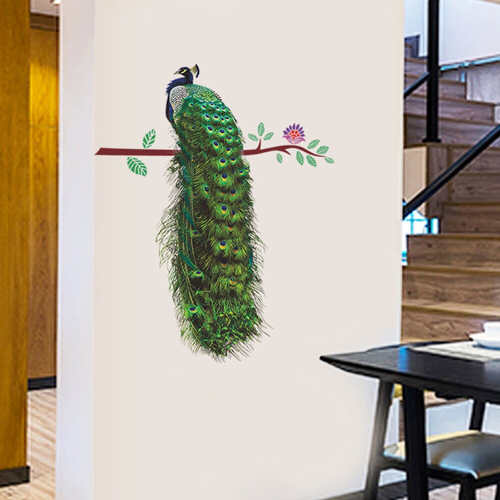 Animals-Peacock-On-Branch-Feathers-Wall-Stickers-3D-Vivid-Wall-Decals-Home-Decor-Art-Decal-Poster-4.jpg