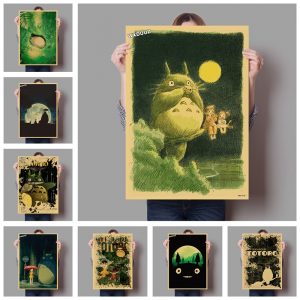 Anime poster home and bar decoration for Hayao Miyazaki on vintage My Neighbor Totoro Kids Room posters canvas painting M603