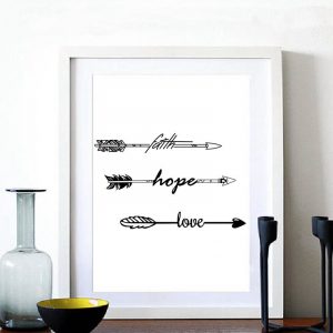 Arrow Minimalist Abstract Letter Quote Painting Nordic Wall Art Canvas Poster Print Home Decor Picture Living Room Office DIY