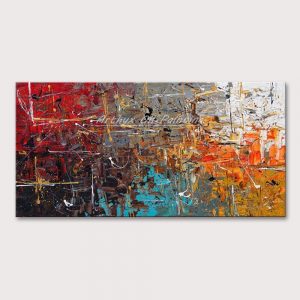 Arthyx Frameless Picture Hand Painted Abstract Oil Paintings on Canvas Handmade Colorful Wall Art Modern Art For Home Decoration