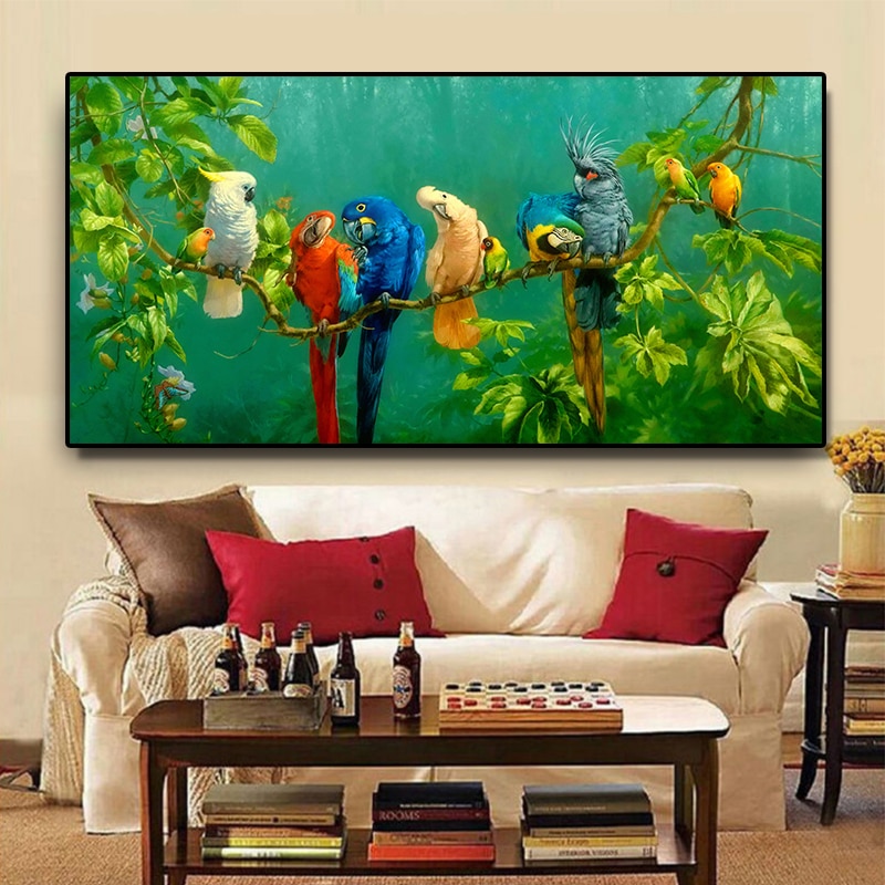 Artistic-Parrot-Bird-on-Branches-Wood-Landscape-Oil-Painting-on-Canvas-Poster-Print-Wall-Art-Picture.jpg