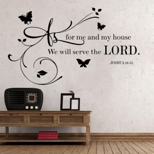 As For me House We Will Serve the Lord Joshua 24 15 Quote Wall Decal Sticker Bible Verse God Religion Saying Vinyl  Art LW245