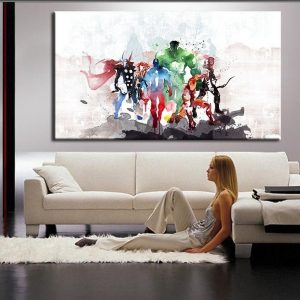 Avenger Alliance Movie Posters and Prints Watercolor Abstract Wall Art Canvas Paintings home living room murals