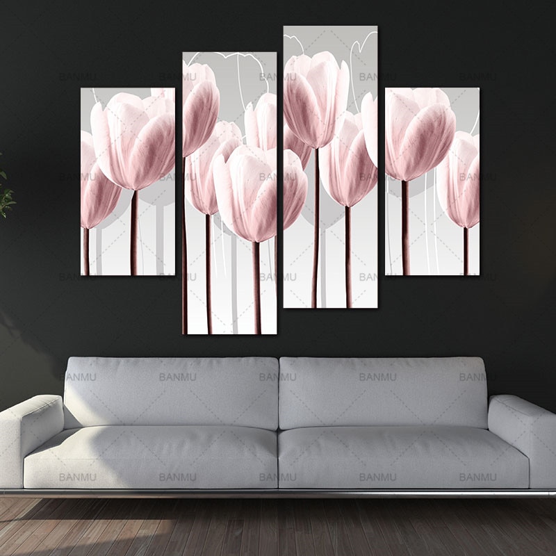 BANMU-Canvas-Wall-Art-Picture-Print-on-4-Piece-Canvas-Art-Green-Pink-Painting-Home-DecorFor.jpg